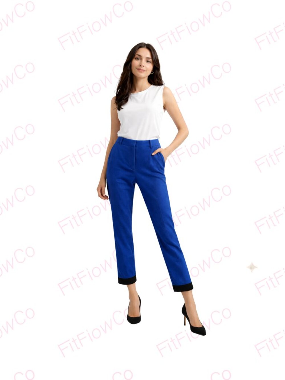 J.Crew Cafe Capri Wool Pants Blue Black Hem Cropped Size 2